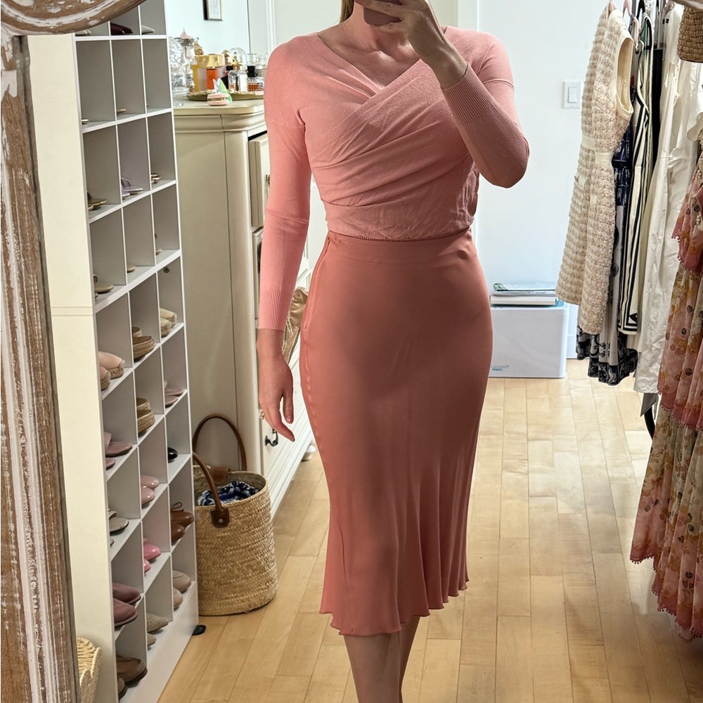 Pink Midi Slip Skirt